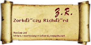 Zorkóczy Richárd névjegykártya